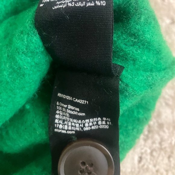 & Other Stories V-Neck Cardigan Emerald Green Size Small - Picture 4 of 12